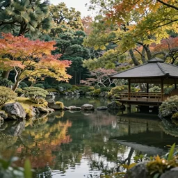calm pond in Japanese style