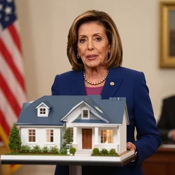 dslr photograph of nancy pelosi selling a house 8 5 mm f 1. 8