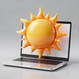 the sun is a laptop, 4k
