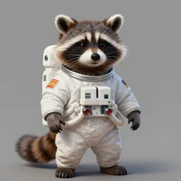 painting of an anthropomorphic raccoon astronaut with ref half - furaffinity, digital painting, detailed, by disney, pixar