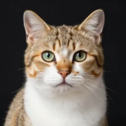 studio color photo human that looks like a cat