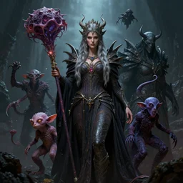 by artgerm and agostino arrivabene, visually stunning, cinematic, ultra realistic, hyper realism, 1 2 k, epic, octane render, unreal engine, vfx, maya, chaotic portrait of a princess, shadow hunter vol'jin, mistress of mixtures, fungal enchanter, murloc tinyfin, dread infernal, wee whelp, voidwalker