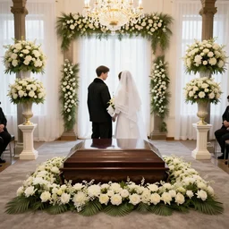 funeral themed wedding