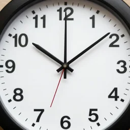 A clock face showing 4:30 would have the two hands pointing at the 4 and the 6 on the face