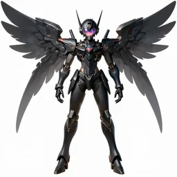 magical girl mecha (futuristic jet armor and wings) with a heart visor helmet by symphogear, full body character portrait, hi-tech, trending on Artstation, black armor, digital painting, pixiv, concept art, sharp focus, illustration, art by WLOP and Greg Rutkowski