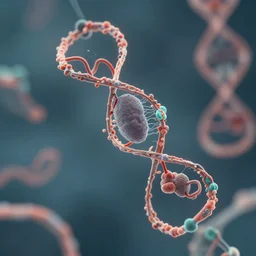 a stunning photograph of a protein being folded to create an immortal God