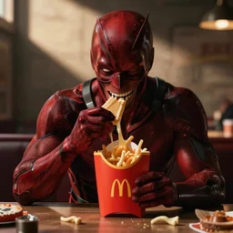 daredevil eating mcdonalds