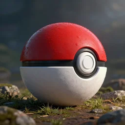 detailed ufo shaped like a pokemon ball red on top white on bottom intricate, hyper detailed, realistic, cinematic lighting