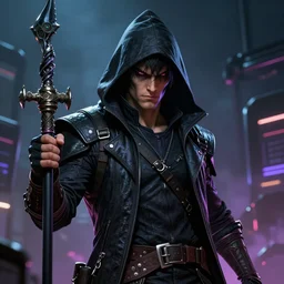 a character portrait of a cyberpunk hacker / wizard in the style of jean giraud in the style of moebius trending on artstation deviantart pinterest detailed realistic hd 8 k high resolution