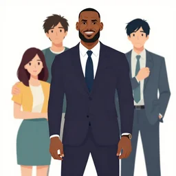 lebron james wearing a suite, clean cel shaded vector art. shutterstock. behance hd by lois van baarle, artgerm, helen huang, by makoto shinkai and ilya kuvshinov, rossdraws, illustration,