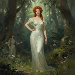 full body portrait of forest queen akimbo highly detailed, digital painting, artstation, concept art, smooth and sharp focus, illustration, art by tian zi and wlop and alphonse mucha