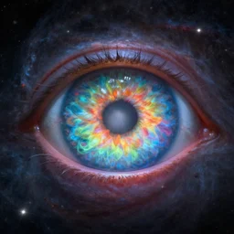 colourful eye galaxy, digital art, highly detailed, 8 k, ultra realistic