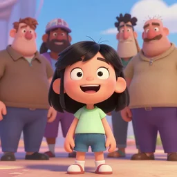pixar cartoon character of a tomboy girl being happy. style by petros afshar, christopher balaskas, goro fujita, and rolf armstrong.