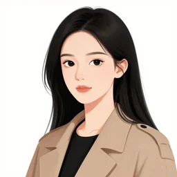 the portrait beautiful young, black eyes, black hair modern woman, wearing a coat illustration by wenjun lin, irakli nadar, bright colors, octopath traveler, wenjun lin, unreal engine 5 highly rendered, global illumination, radiant light, detailed and intricate environment