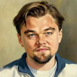 Highly detailed portrait painting of Leonardo Dicaprio By Studio Ghibli