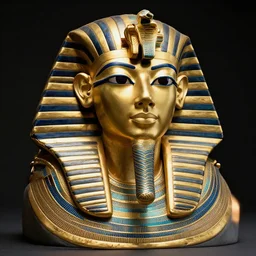 anient, golden egyptian pharaoh death mask of walter white, in the style of king tut