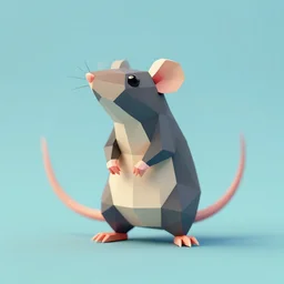 low poly spinning rat