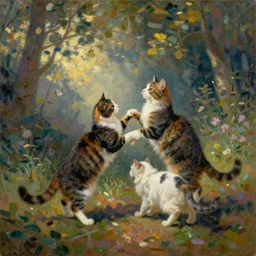 cats dancing, Impressionism