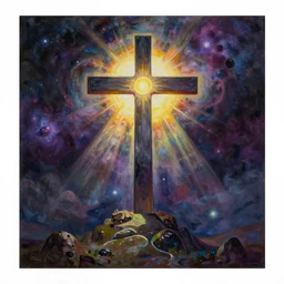 cosmic christ ayahuasca spirit, painting by alex grey in the style of cosmic christ by alex grey