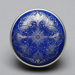 lapis lazuli with a silver fractal filigree, hyper detailed