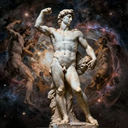 The creation of the universe, in the style of Michelangelo