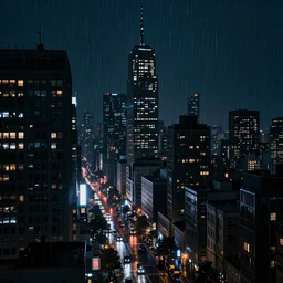 matrix, city, night, rain digital art by chris cold, - h 6 4 0