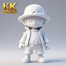 3d render of a still of One piece, white, blender, trending on artstation, 8k, highly detailed, disney pixar 3D style, 3D faces style,