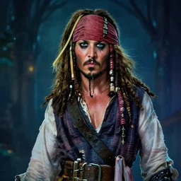 a girl from final fantasy live action, jack sparrow, evocative, mystical night, very very very very detailed, award winning, masterpiece digital painting by greg rutkowski, alex grey, artstation, 4 k wallpaper