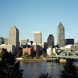 portland city skyline, 35mm photo