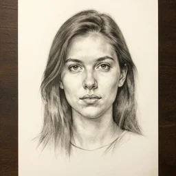 toned paper realistic portrait drawing