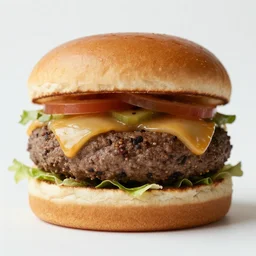 big juicy burger, depth of field, food photography