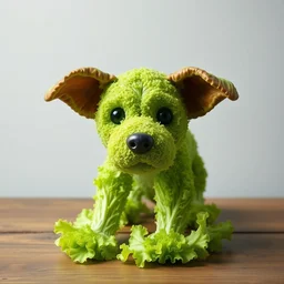 dog made of lettuce