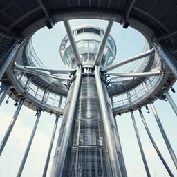 inside of panopticon tower, poster style,