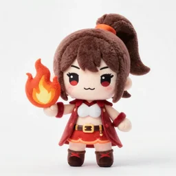 cute fumo plush of the dangerous dame who plays with fire, anime girl