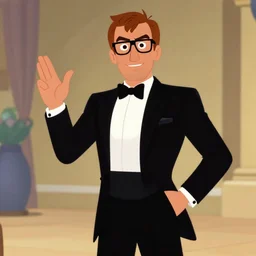 james bond in style of 3 d cartoon