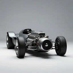 automobile, studio, futuristic, pablo carpio, vergil exner, vintage car, industrial design concept, big engine, full view. blank background.