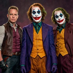 the avengers cast with clown makeup