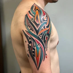 tribal colorful tattoo