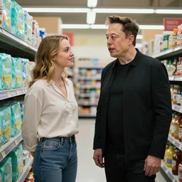 Elon Musk and Amber Heard buying pampers at supermarket, paparrazi shot