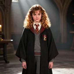 A still of Karen Gillian starring as Hermione Granger in her Gryffindor uniform
