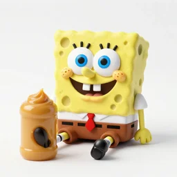 spongebob as glass stuffed with peanut butter