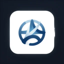 symbolic logo for an app that serves art generated by artificial intelligence, vector
