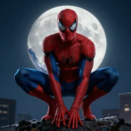 Zombie Spider-Man, concept art, artstation, movie poster, octane render, hyper-realistic, moonlight