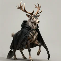 an awkward faun ( ( ( in a black traveling cloak ) ) ), character concept art by goya, greg rutkowski, karol bak, laurie lipton, octane render,, assembly drawing, colored pencil, refreshing, cotton paper, insanely detailed and intricate, hypermaximalist, elegant, ornate, hyper realistic, super detailed