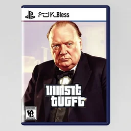winston churchill in gta v cover art by stephen bliss