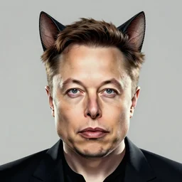 portrait of elon musk with cat ears, intricate, elegant, highly detailed, digital painting, artstation, concept art, smooth, sharp focus, illustration