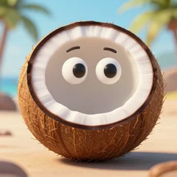 now, the kokonut nut is a big - big nut, coconut, coconut, cartoon, cartoon, highly detailed, sharp, cinematic, 8 k,