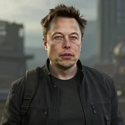 portrait of elon musk in last of us 2, in game graphic, ps 5 gameplay, screenshot, high quality