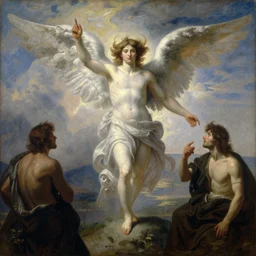 a painting of the morning star rex mundi lucifer by gustav moreau, jean delville and  Gaston Bussiere