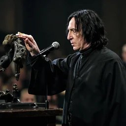 photo of Snape dabbing in a rock concert, 4k, 85 mm lens